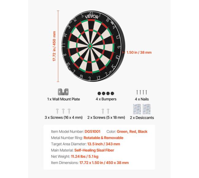 Savaime atsistatanti dartų lenta iš sizalio pluošto6