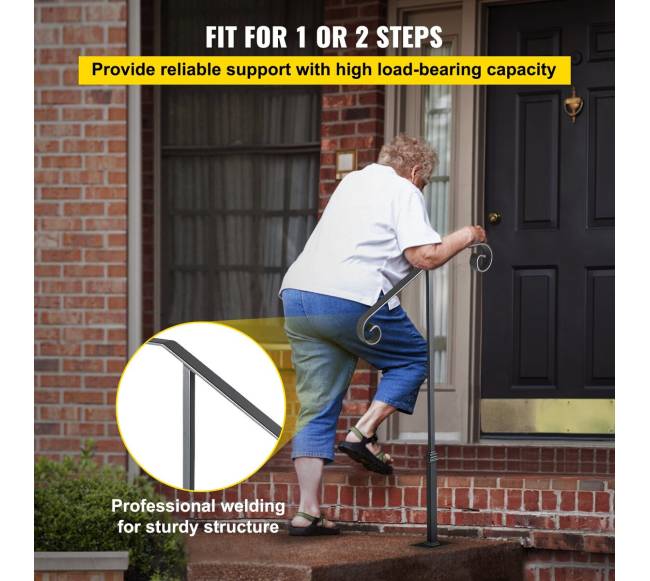 Vienišo stulpelio turėklas iš kalto geležies, pilkas2