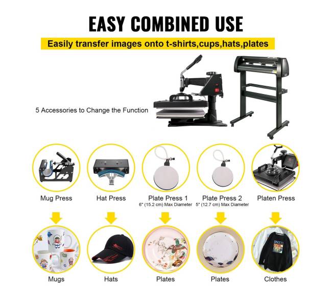 vevor 5 in 1 šilumos spaustuvas su vinilo pjaustytuvu6