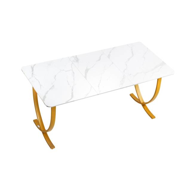 Vadovo stalas, 160x80 cm, balta ir aukso0