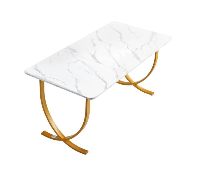 Vadovo stalas, 160x80 cm, balta ir aukso9