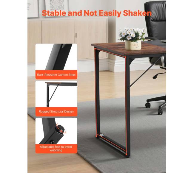 Kompiuterio stalas 160 cm, rusvas juodas5