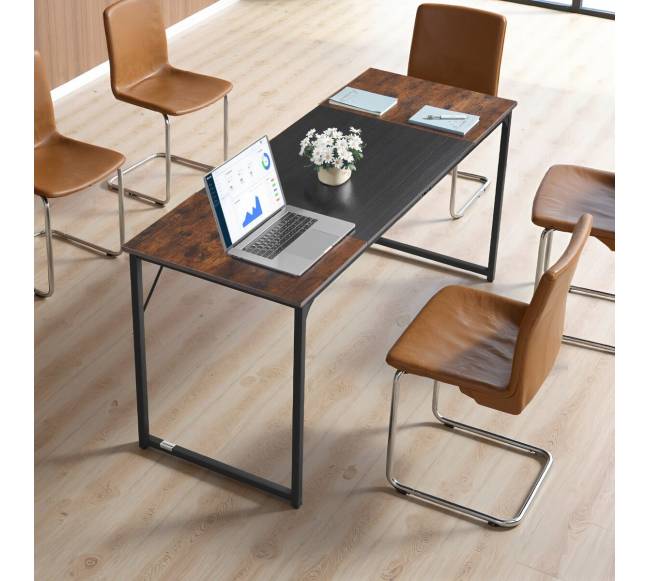 Kompiuterio stalas 160 cm, rusvas juodas7