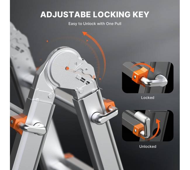 Teleskopinės kopėčios 4 m su rėmu4