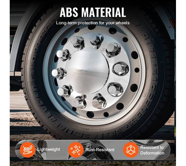 Priekinės ašies dangtelio rinkinys ABS veržlių dangčiais3