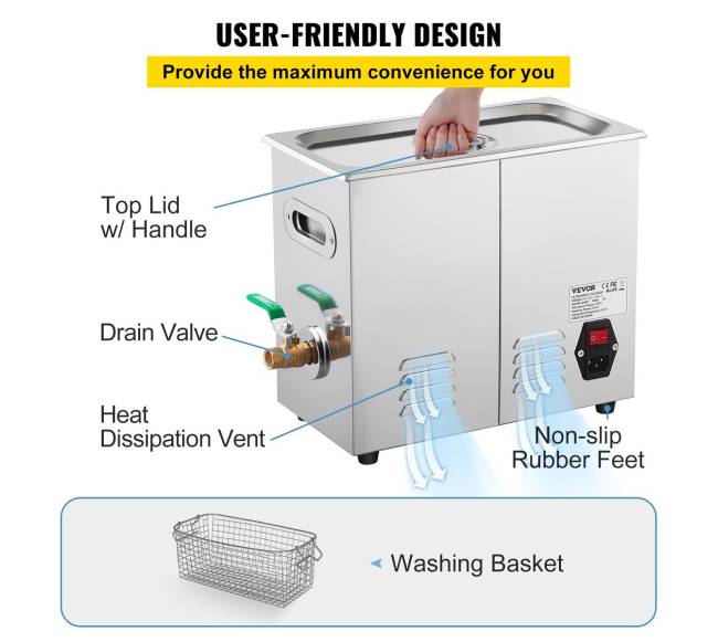 Ultragarso valymo įrenginys, 6L, su kaitinimu5