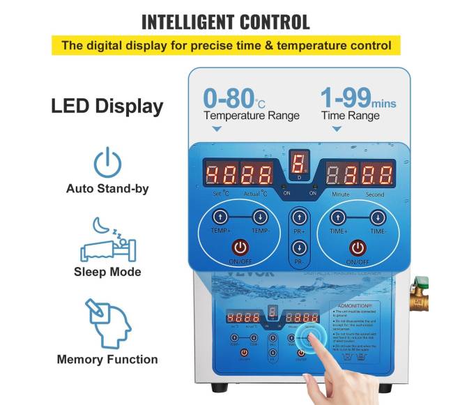 Ultragarsinis valytuvas 15L su skaitmeniniu laikmačiu3