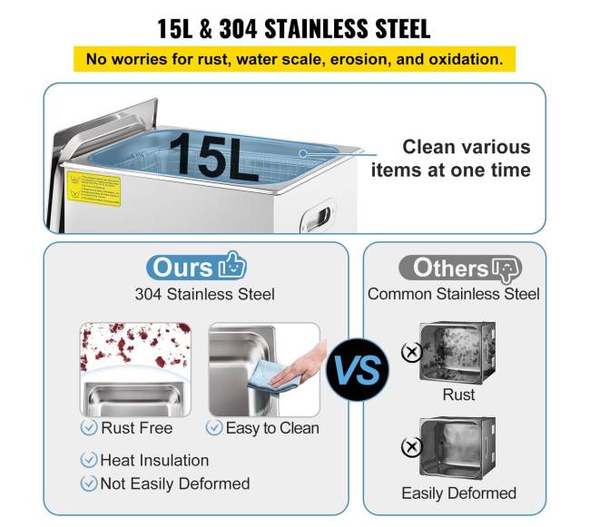 Ultragarsinis valytuvas 15L su skaitmeniniu laikmačiu4