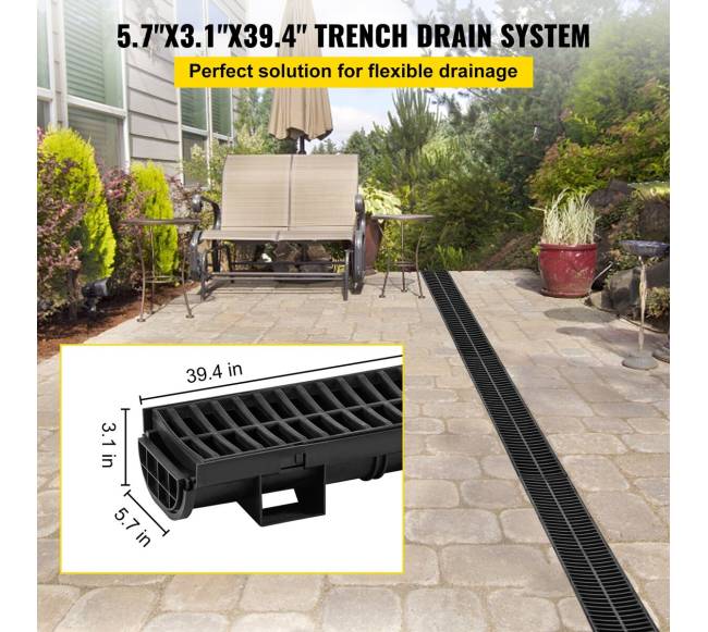 Trenkinis drenažas su plastikine grotele, 3 komplektai1