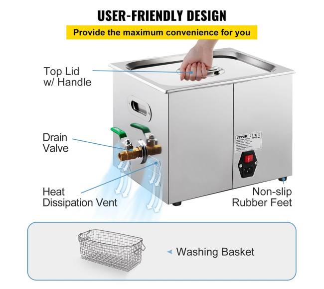 Ultragarsinis valytuvas 15L su skaitmeniniu laikmačiu5