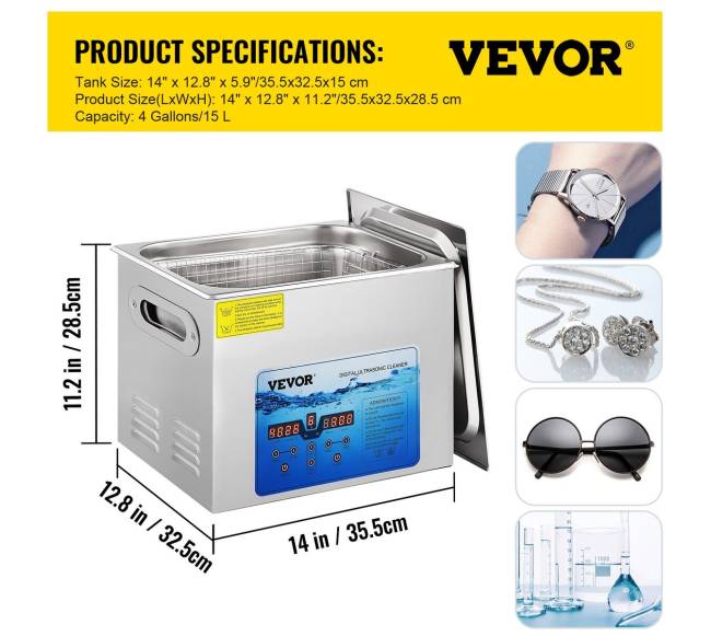 Ultragarsinis valytuvas 15L su skaitmeniniu laikmačiu6