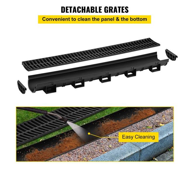 Trenkinis drenažas su plastikine grotele, 3 komplektai3