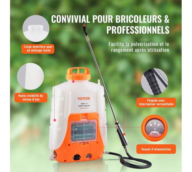 Akumuliatorinis purkštuvas su kuprine 15 litrų5