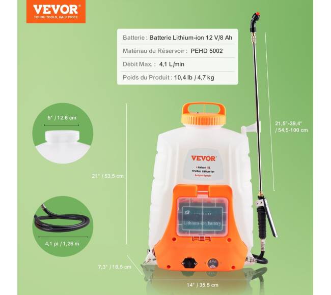 Akumuliatorinis purkštuvas su kuprine 15 litrų6