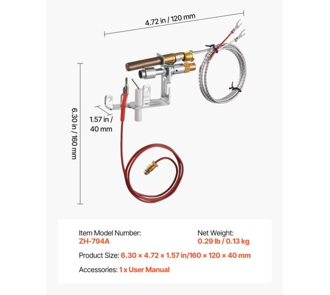 Dujų uždegimo surinkimo komplektas židiniams6