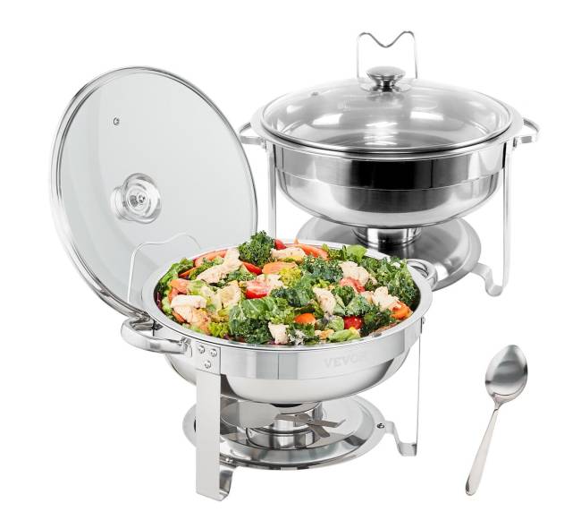 Apvalių šildomų indų rinkinys su stikliniais dangčiais, 2 vnt.0