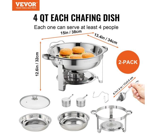 Apvalių šildomų indų rinkinys su stikliniais dangčiais, 2 vnt.1