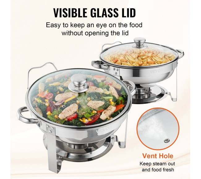 Apvalių šildomų indų rinkinys su stikliniais dangčiais, 2 vnt.3