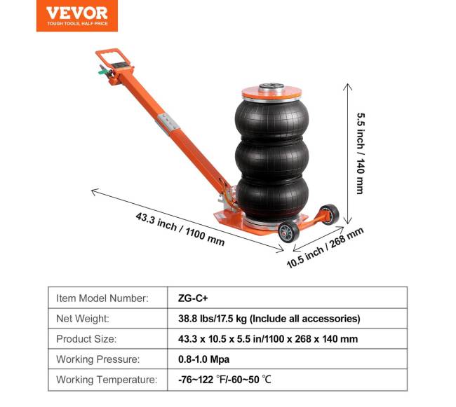 3 tonų pneumatinis oro kėliklis6