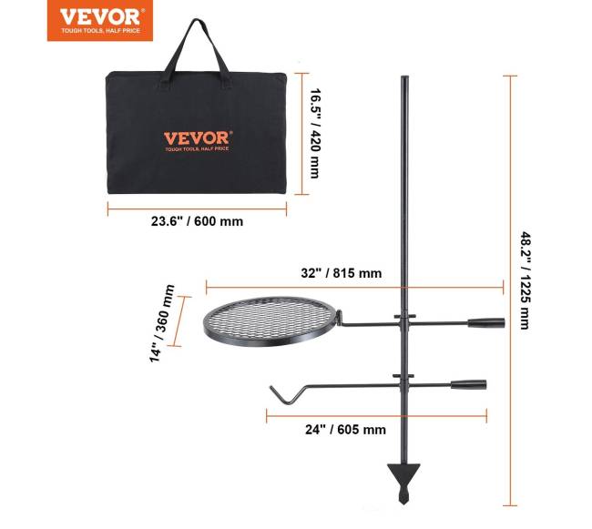 Sukamas lauko grilis reguliuojamas6