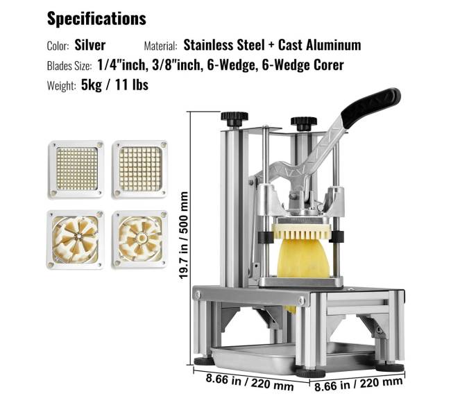 Komercinis bulvių pjaustytuvas su 4 ašmenimis6