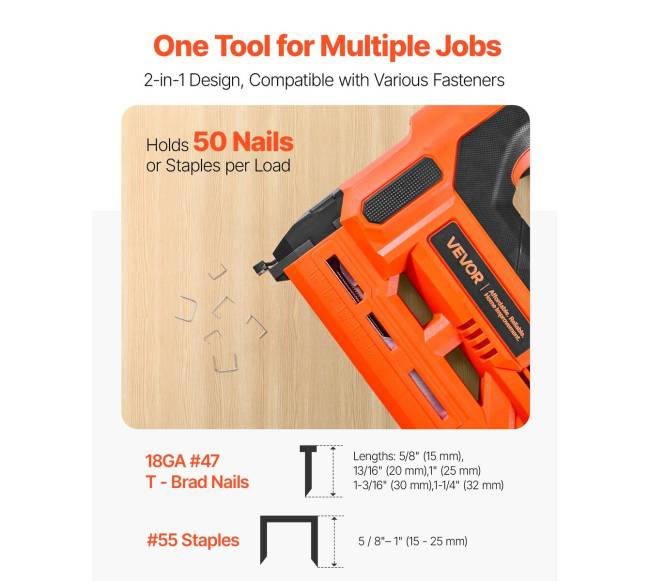 Belaidė vinies ir kabės pistoletas, 18 Ga, 32 mm1