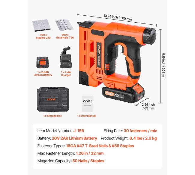 Belaidė vinies ir kabės pistoletas, 18 Ga, 32 mm6