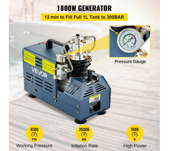 Didelio slėgio oro kompresorius 4500 PSI 1800W2