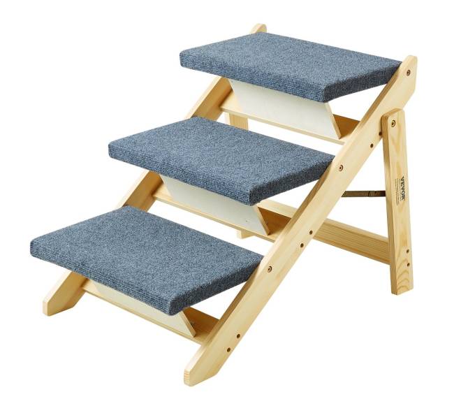 Medinės šunų kopėčios 3 pakopų 2-in-19