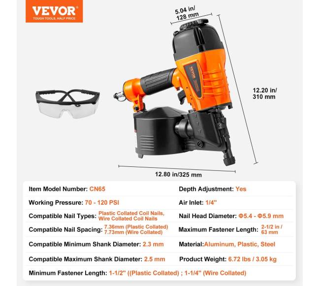 CN65 ritininis vinių pistoletas 1,1–2,5 coliai6
