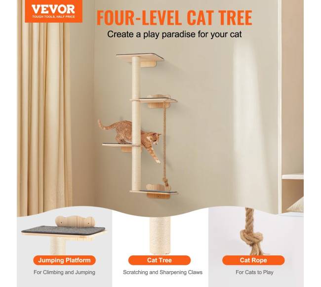 Sieniniai kačių lentynos su platforma1