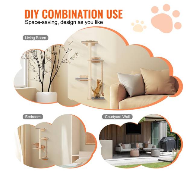 Sieniniai kačių lentynos su platforma5