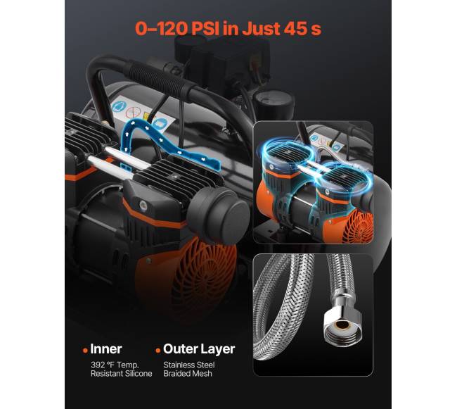 Kompaktiškas bealyvės oro kompresorius 8 bar2