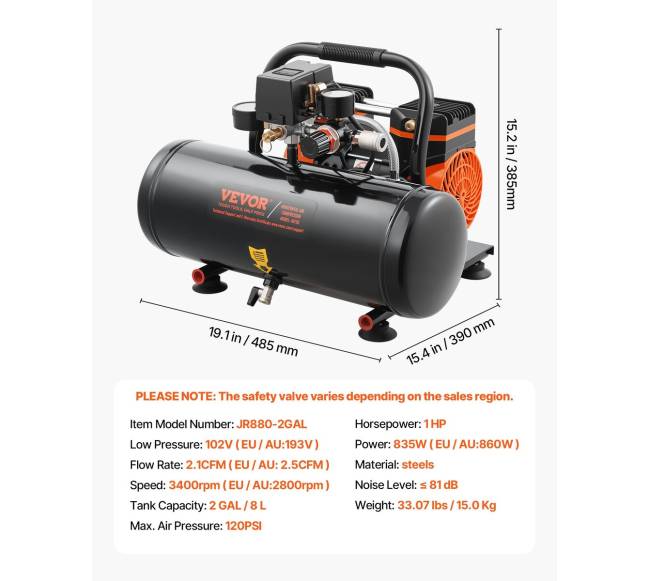 Kompaktiškas bealyvės oro kompresorius 8 bar6