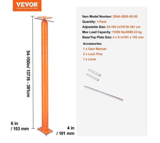 Reguliuojamas grindų keltuvas pastatams 137-381 cm6