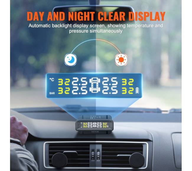 Automobilinis padangų slėgio stebėjimo sistema su saulės įkrova5