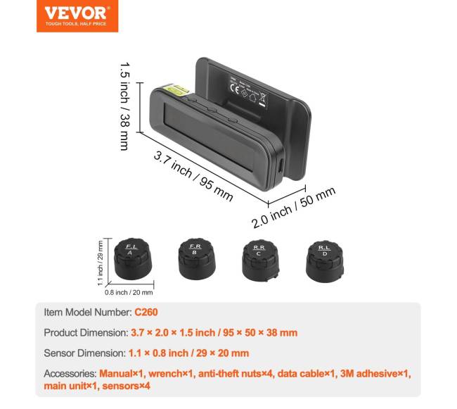 Automobilinis padangų slėgio stebėjimo sistema su saulės įkrova6