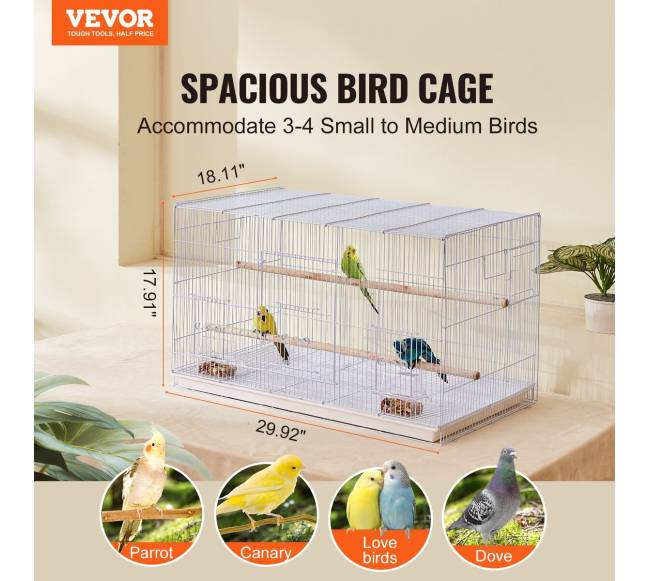 Paukščių skrydžio narvas 46 cm baltas1