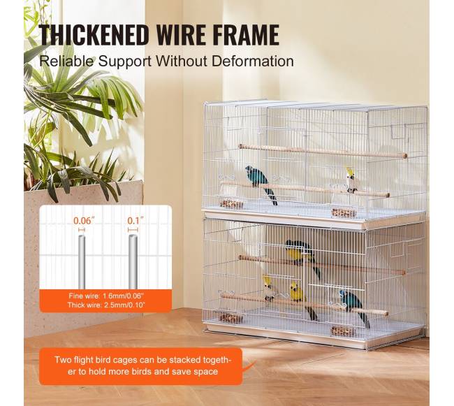 Paukščių skrydžio narvas 46 cm baltas2