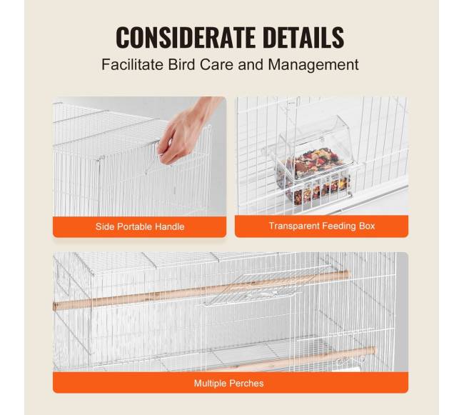 Paukščių skrydžio narvas 46 cm baltas5