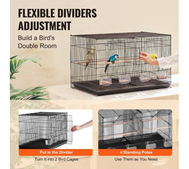 Paukščių narvas su pertvara, juodas2