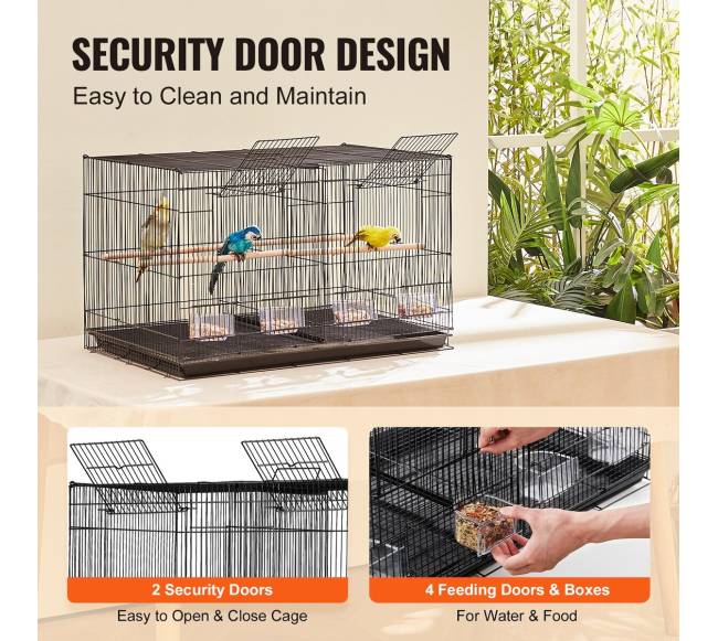 Paukščių narvas su pertvara, juodas3