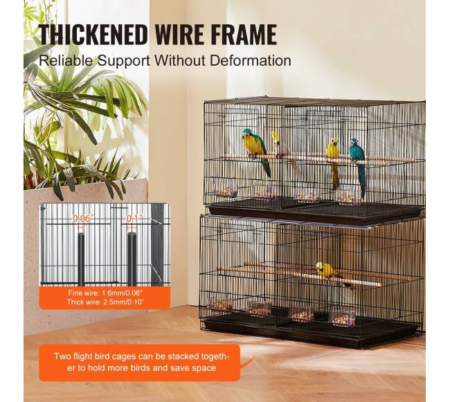 Paukščių narvas su pertvara, juodas5