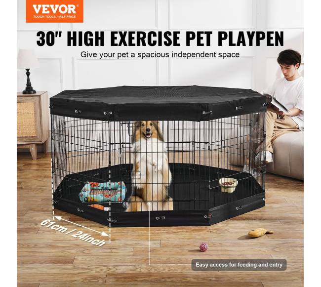 Šunų maniežas su 8 sulankstomais metaliniais rėmais1