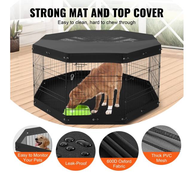 Šunų maniežas su 8 sulankstomais metaliniais rėmais3