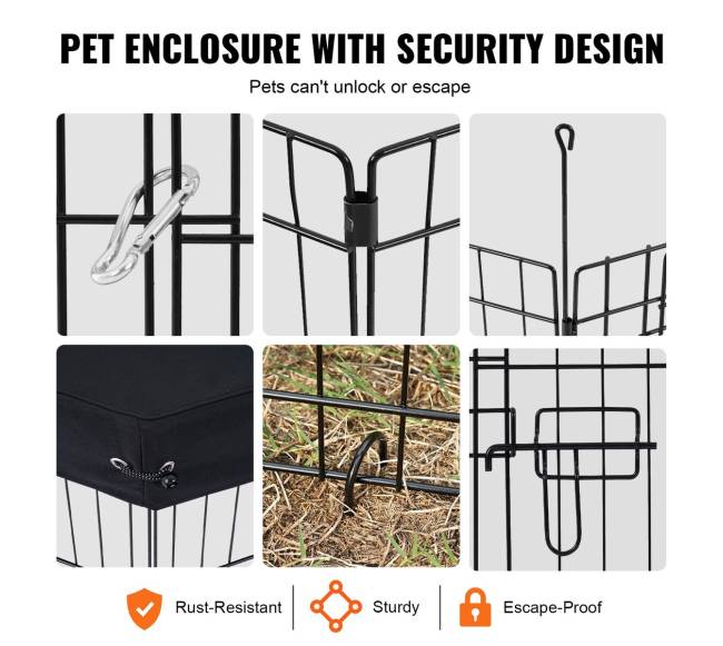 Šunų maniežas su 8 sulankstomais metaliniais rėmais4