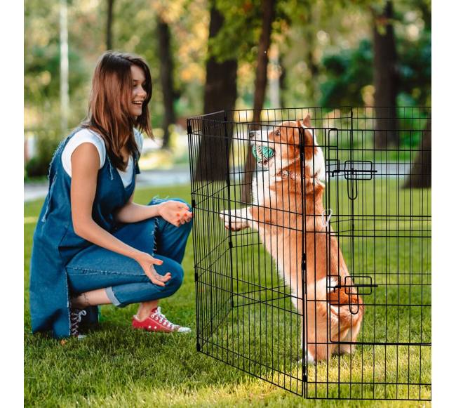 Šunų maniežas su 8 sulankstomais metaliniais rėmais7