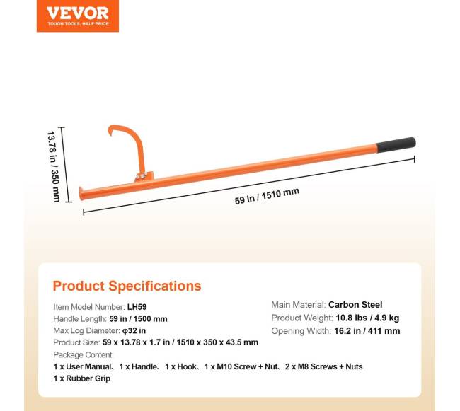 59 cm ilgio kirtimo įrankis rąstams6