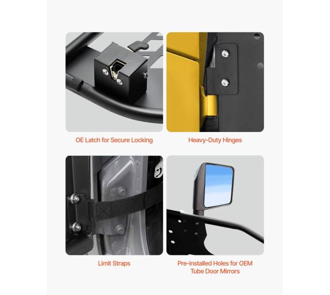 4-durų vamzdinės durys Jeep Wrangler 2007-20183