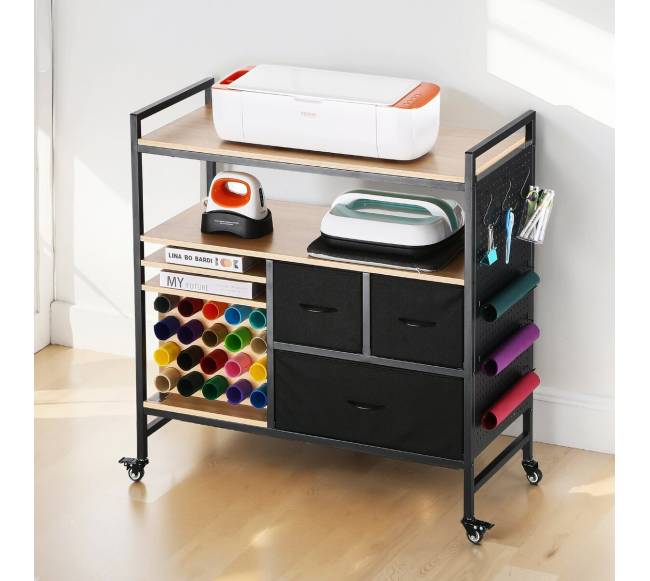 Universalus stalinis vežimėlis su 20 vinilo laikikliais0